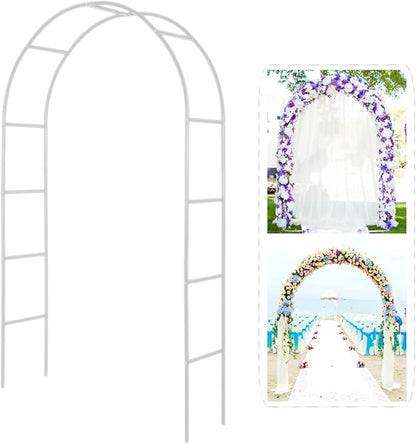Metal Pergola Arbor,Wedding Arch 4.6 Feet Wide x 7.9 Feet High,Assemble Freely Lightweight Wide Wedding Garden Arbor Bridal Party Decoration White