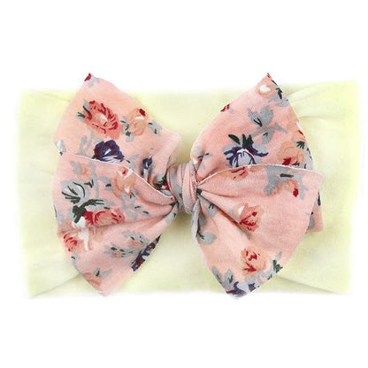 Nishine 6 Pack Cute Toddler Baby Girls Elastic Soft Nylon Headwraps Infant Knot Bow Headband Turban (Navy Set-6pcs)