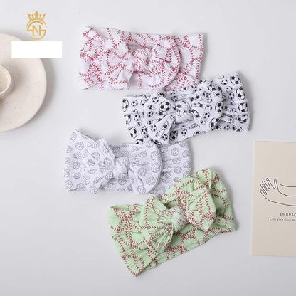Baby Baseball Headband with Bow Headwear Sport Soccer Headband Bowknot Wide Hair Band Football Hair Bow for Toddler Infant TSFD55 (Volleyball Pattern)