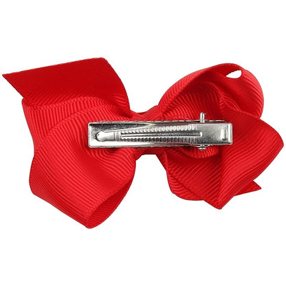 3 Inch Baby Girl Hair Bows Boutique Hair Clip Teens Toddlers Hairpin Headwear - Set of 2 (Deep Pink)