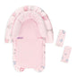 GFU Baby Car Seat Head Support for Newborn, 2 in 1 Infant Car Seat Head Body Support with Strap Pads, Soft Stroller Cushion Pillow Insert for Girls, Fits for Stroller, Swing, Pink Stars