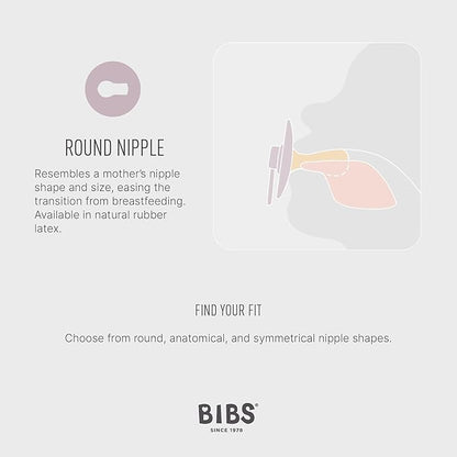 BIBS Colour Soother 4-Pack | BPA Free Dummy Pacifier | Round Nipple | Natural Rubber Latex | Made in Denmark | Size 6-18 Months | Sage Mix