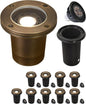 MALORY Brass Landscape Well Lights, (φ99 mm) 12V Low Voltage Outdoor In Ground Lights,Landscape Lighting for Pathway, Driveway, Garden 1 Pack with Bulb (Full Brass -01A, 10-Pack with Bulb)