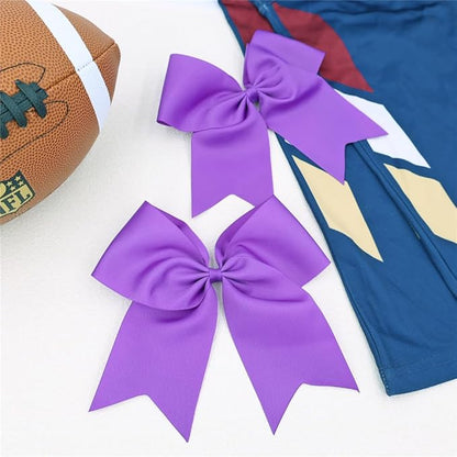 Pack of 2 Purple Jumbo Cheer Bow Hair Clips for School Girls Cheerleader Bows 8'' Dancing Softball Basketball Cheerleading Team Hair Accessories