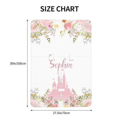 Personalized Baby Car Seat Canopy for Babies with Name, Custom Princess Castle Stroller Car Seat Covers for Girls, Minky Nursing Carseat Cover for Breastfeeding, Car Seat Canopies for Newborn