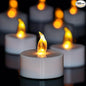 100 Pack LED Tea Lights Bulk, Realistic Flickering Battery Candles (200+ Hours), Warm Amber Flameless Votives for Church Vigils, Restaurant Ambiance, Spa & Wedding Reception (Warm Yellow)