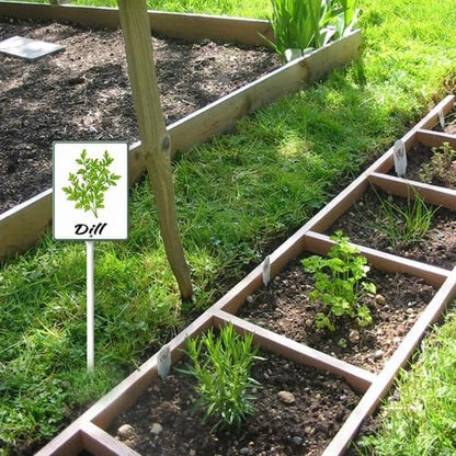 FemiaD Plant Label Signs Planted Herb Garden Markers Waterproof Aluminum Plant Stake Tags Dill Sign for Nursery Indoor Outdoor Garden Decoration 8x12inch