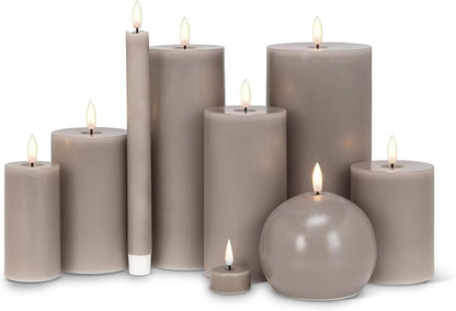 Abbott Collection Wax LED Flameless Pillar Candle - Gray (3x5 H)