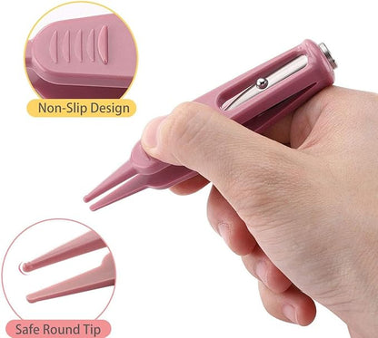 Infant Nose Cleaning Tweezer with LED Light Round-Head Safe and Effective Clip Care Ear Nose Navel Clean Tool Nipper Plier Pincet Forceps for Relieves Stuffy Nose