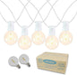 Novelty Lights 25 Feet G40 LED Patio String Light Set with 25 Bulbs, Warm White, Weather Resistant and Shatterproof Replaceable Plastic Globe Bulbs, White Wire