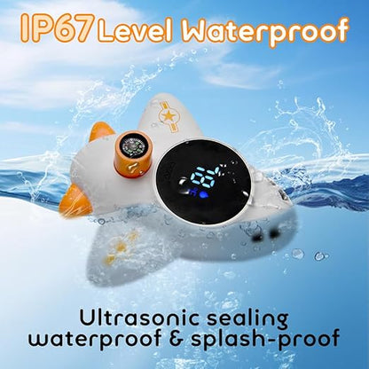 Baby Bath Thermometer - Digital Floating Water Thermometer with LED Display & Color Temperature Alerts, Rechargeable Bath Toy for Infant Bathtub Safety, Newborn Bath Essentials Gift