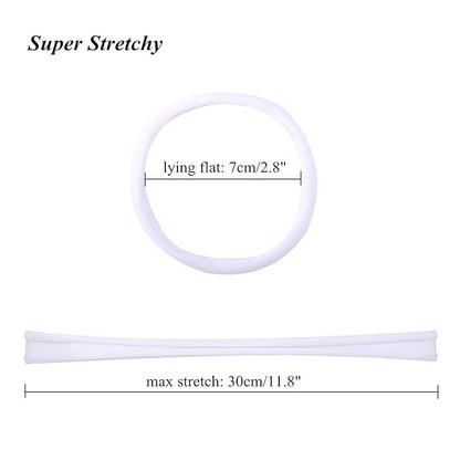 inSowni 50 Pack Super Soft Stretchy DIY Solid Nylon Headbands Baby Hair Bands One Size Fits All (White)