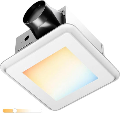 Amico Bathroom Exhaust Fan with Light, 80 CFM, 0.9 Sones, 1000LM, 5CCT, Easy Install, Ceiling Mount Shower Bathroom Fan, Adjustable Household Ventilation Fan, ETL & FCC Certified