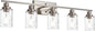 MELUCEE 5-Light Bathroom Light Fixtures Brushed Nickel Finish, Modern Vanity Light Industrial Wall Lamp with Clear Hammered Glass Shade for Powder Room Bedroom (Patent No.: US D963914 S)