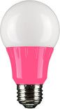 Sunlite 80168 LED A19 Colored Light Bulb, 3 Watts (25w Equivalent), E26 Medium Base, Non-Dimmable, UL Listed, Party Decoration, Holiday Lighting, 1 Count, Pink