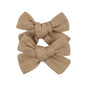 3.2'' Girls Brown Linen Hair Bows Clips - Alligator Clips Hair Accessories for Little Girls, Toddlers, Kids, and Teens