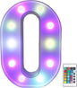 Pooqla Colorful Marquee Letters LED Light Up Letters with Remote, Party Birthday Letter with Lights Decorations for Classroom Room Dorm Home - Multicolor Letter O