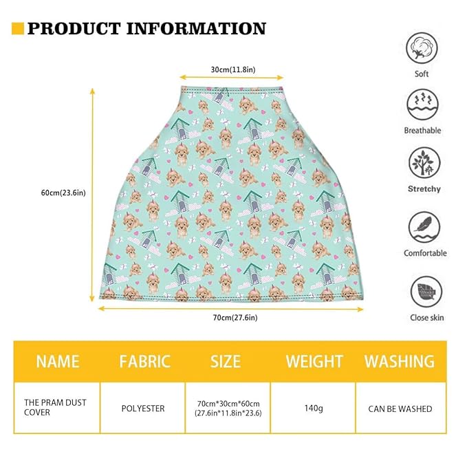 Forchrinse Cute Dachshund Paw Print Nursing Cover Babies Breastfeeding Scarf Soft Car Seat Cover for Boys Girls Multi-Use Infant Carseat Canopy