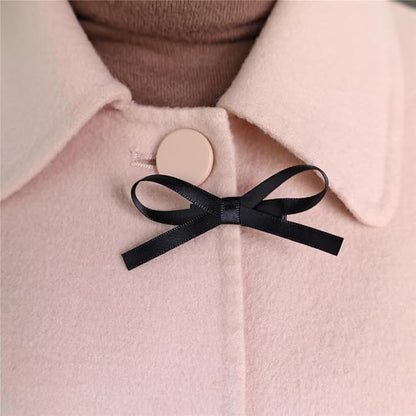 24 PCS Small Hair Ribbon Bow Fully Lined Clips for Girls Women Toddler Baby Youth Playful Hairpins Decoration Satin Bows (Black and White)
