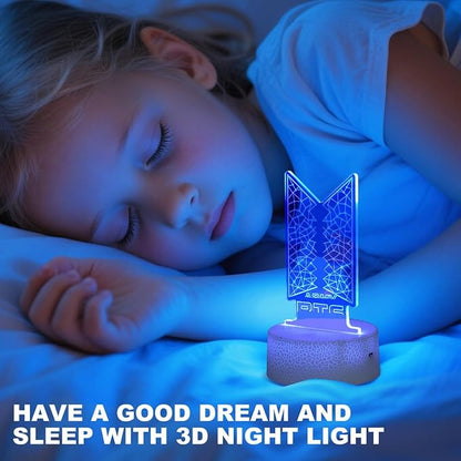 Bangtan Boys 7 Colors LED Acrylic Night Light Bedside Lamps Bedroom Home Room Decoration for Army Fans Gifts