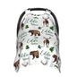 Personalized Baby Car Seat Canopy for Babies, Custom Name Woodland Deer Bear Baby Car Seat Covers for Boys Girls, Opening Minky Nursing Breastfeeding Cover for Infant, Carseat Canopies for Newborn