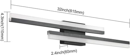 PRESDE 32 Inch LED Vanity Light Bar, Modern Black Bathroom Lighting Fixture Over Mirror