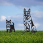 Metal Garden Dogs German Shepherd Stakes(2 Pack), German Shepherd Garden Statue for Women/Men Dog Lovers Gifts for Lawn Ornaments, Garden Decorations, Yard Art
