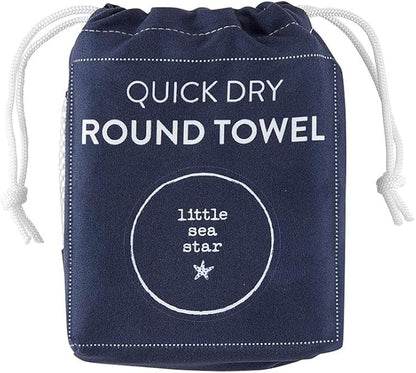 Stephan Baby Towels - Quick Dry Microfiber Infant or Toddler Beach Towel Round, 42-Inch Round, Navy - Little Sea Star