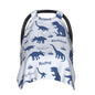 Personalized Baby Car Seat Canopy for Babies with Name, Custom Dinosaur Stroller Car Seat Covers for Boys, Nursing Carseat Cover for Breastfeeding, Car Seat Canopies for Infant Newborn