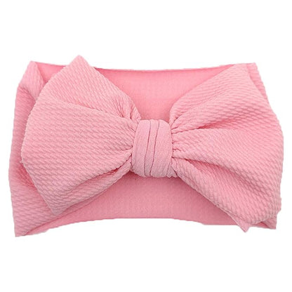 KIDOCHEESE Big Bows Hairbands, Soft Polyester & Nylon Hairband with Large Bows for Baby Girls Newborn Infant Toddlers Kids, 10 Colors in 1 Package