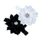 Black White Girl Baby Flower Headbands Rhinestone Flower Princess.(FD83-Black White)