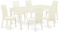 East West Furniture DOIP7-LWH-C 7 Piece Kitchen Table Set Consist of a Rectangle Dining Table with Butterfly Leaf and 6 Linen Fabric Upholstered Dining Chairs, 42x78 Inch, Linen White
