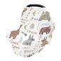 Personalized Baby Car Seat Cover for Boys Girls, Customized Infant Carseat Covers with Name, Multi Use Nursing Cover Breastfeeding Scarf, Stroller Sun Shade Cover Canopy, Cartoon Animal