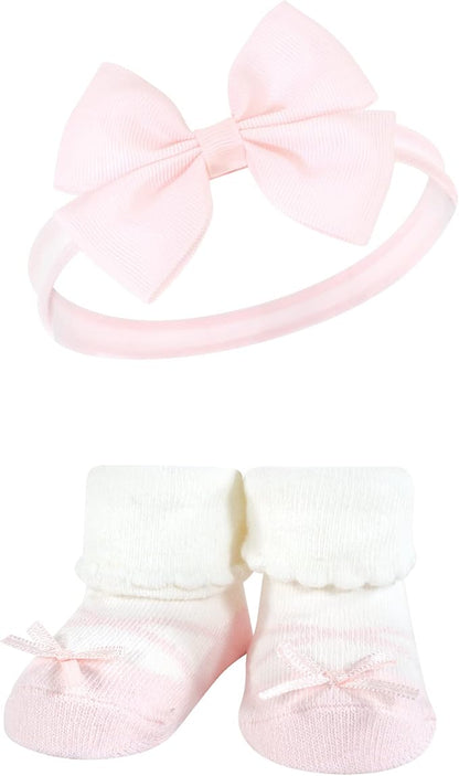 Hudson Baby Girl's Headband and Socks Giftset