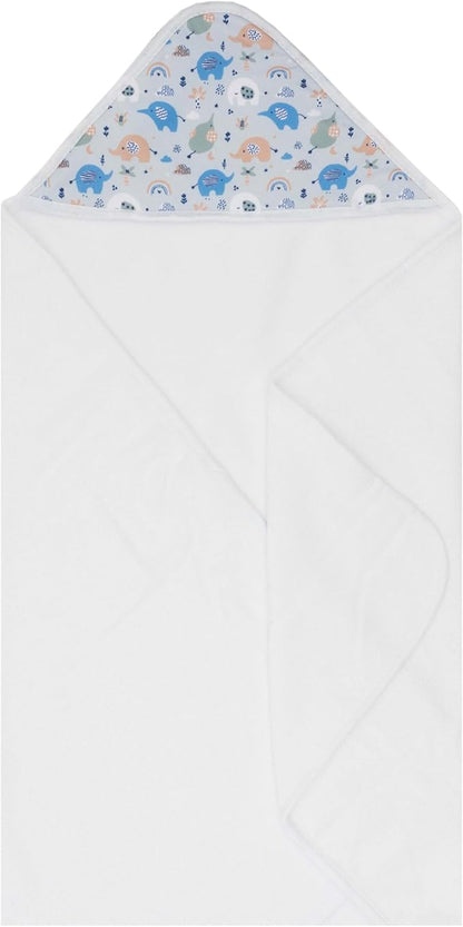 Hooded Baby Towels 3-Pack – Soft Baby Bath Towels with Hood for Newborns & Toddlers, Baby Hooded Towel Set, 30" x 26" (Little Trunks)