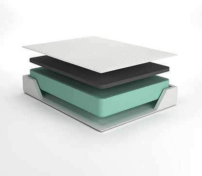 Signature Design by Ashley Full Size 8 Inch Medium Firm Charcoal Gel & Green Tea Infused Memory Foam Mattress for Pressure Relief, Fiberglass Free, Mattress In A Box