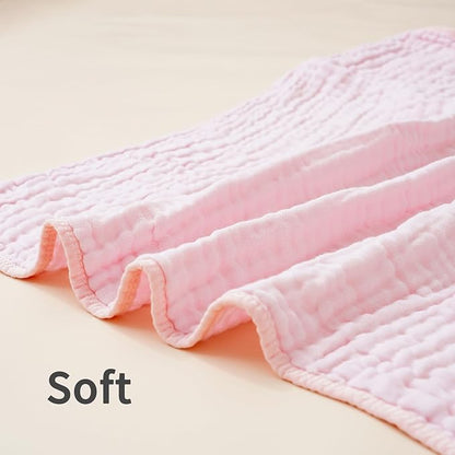 Muslin Hooded Baby Towels,2 Pack Baby Bath Towels,Large 31.5x31.5Inch,Hooded Towels for Baby and Infant,Soft&Absorbent(Green and Pink)