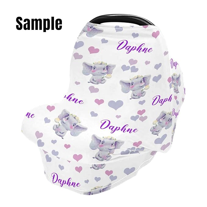 Personalized Deer and Arrow Baby Car Seat Covers with Name, Custom Nursing Cover Breastfeeding for Babies, Carseat Canopy for Boys and Girls, Infant Stroller Cover, Breathable Carseats Cover