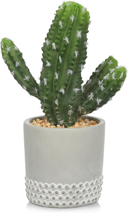 DILATATA 13' Small Fake Cactus Plant Potted 'San Pedro Cactus' Faux Cacti for Home Garden Office Decor Housewarming Gifts