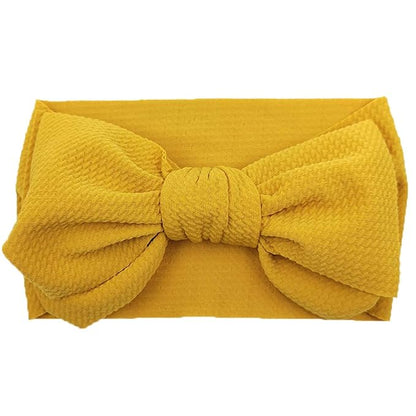 KIDOCHEESE Oversized Bows Baby Girl Headbands with Nylon Elastics, Large Hair Wraps and Accessories for Newborns, Infants, Toddlers