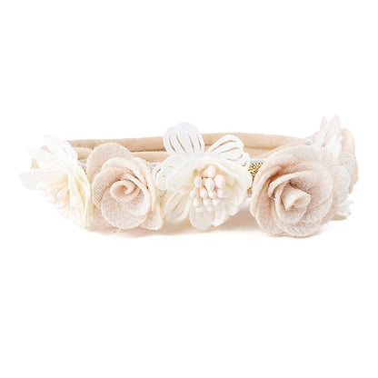 cherrboll 3pcs Baby Girl Flower Headbands, Super Soft & Stretchy Nylon Floral Hairbands for Newborn Toddler