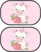 Bulopur Strawberry Cow 2 PCS Car Shades Back Windows Baby Easy to Install Car Window Shade Baby Car Seat Sun Protection Cute Design Universal Fit Mesh Car Window Shades