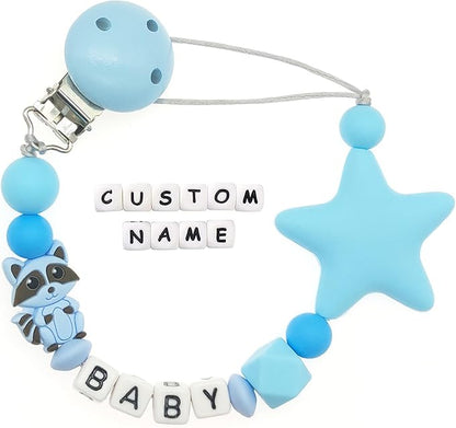 Custom Pacifier Clip with Customized Name Customized Stroller Clip Holder with Name Personalized Pacifier Holder