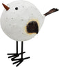 Aecipl Wood Bird Statue Standing Seagull Nautical Decor Coastal Birds Sculpture Indoor Outdoor Animal Figurine Beach Themed Decoration Rustic Home Art for Bedroom Garden (L)