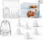 Nasal Aspirator Replacement Parts Set Compatible with GROWNSY, X-Bosak Baby Nose Sucker for Baby & Toddlers, 6 Soft Silicone Tips with Suction Chamber