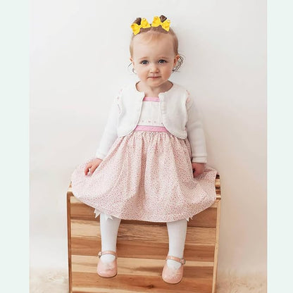 3' Hair Bows Clips for Girls & Toddlers - 6 PCS Alligator Clips Grosgrain Ribbon Solid Color Hair Accessories - Yellow