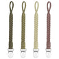 4 Pcs Pacifier Clip, Pacifier Clips for Boys & Baby Girls Pacifier Holder Clip Binky Clips Braided 100% Handmade Fits All Pacifiers(Green, 4 Pack)