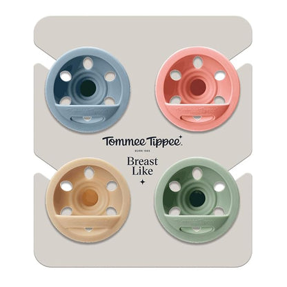 Tommee Tippee Breast-Like Pacifier, Lightweight, One-Piece Silicone Design, Symmetrical Nipple, 6-18m, 4 Pack