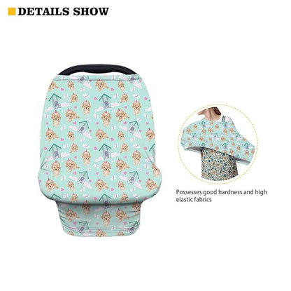 Forchrinse Hummingbird Sunflower Nursing Cover Breastfeeding Scarf Baby Car Seat Cover for Boys Girls Infant Carseat Canopy Multi-Use