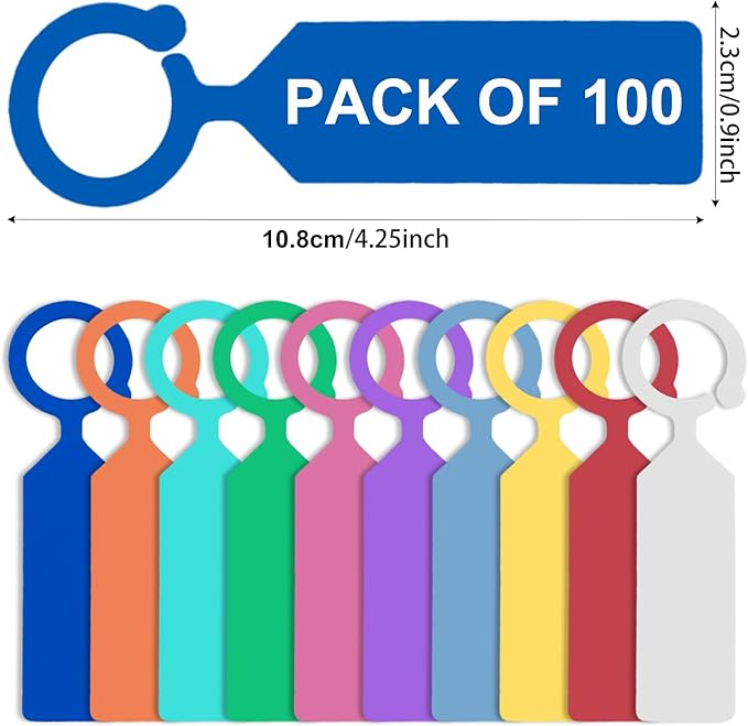 Plant Labels Yuanling 100Pcs Plastic Waterproof Plant Tree Tags Nursery Garden Markers for Indoor Outdoor Gardening Plants Vegetables Flowers Potted (Mixed 10 Colors with 1 Marker Pen)